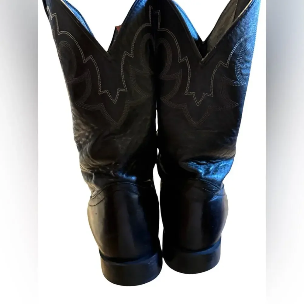 Justin Boots J-Flex Black Leather Work Boot with Red Logo Accents Mens 12D